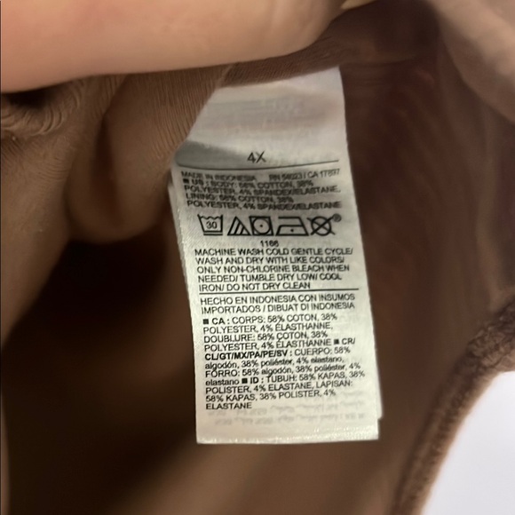 Old Navy Tan Square Neck Long Sleeve Bodysuit Size 4X - Picture 3 of 4